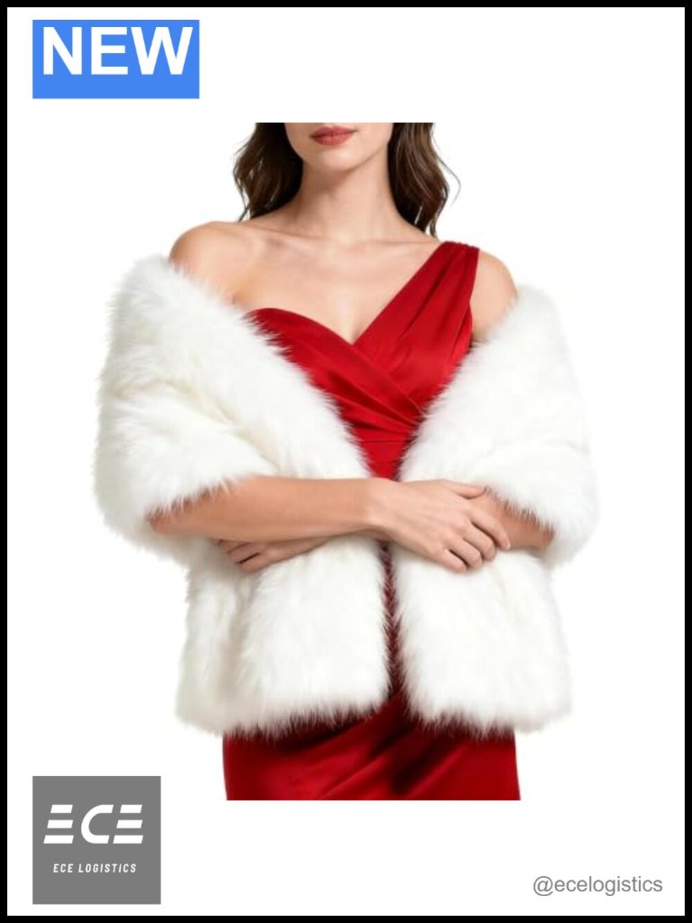 Faux Fur Shawl Wrap for Evening Dress, Women's One Size Stole